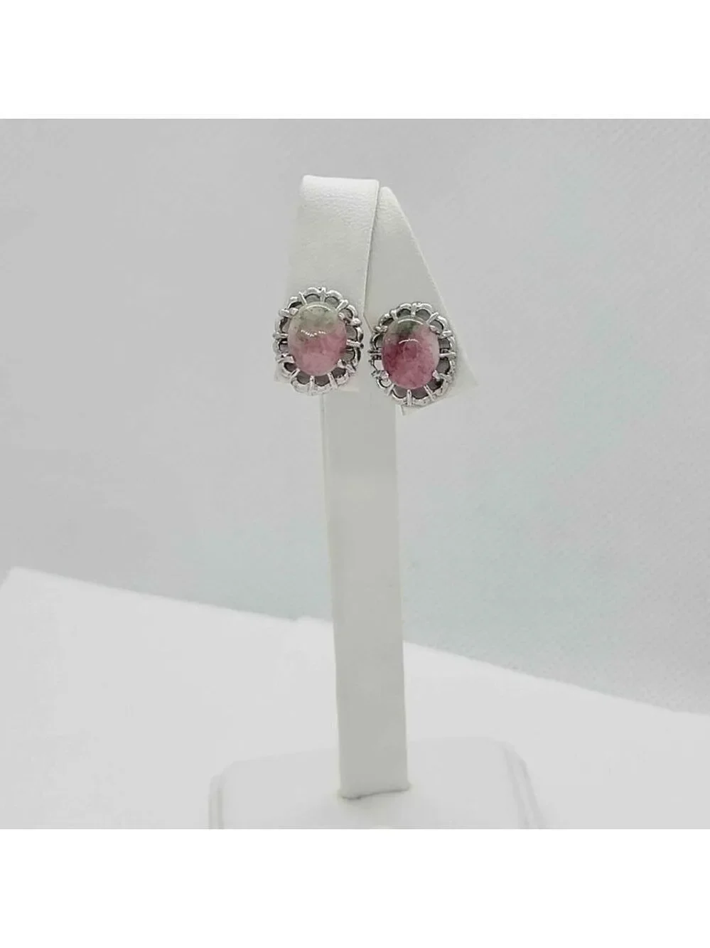 Brand New Pink green Agate Earrings